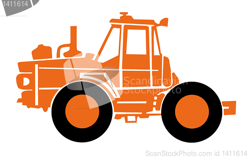 Image of vector orange taktor on a white background