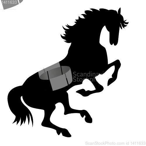 Image of vector silhouette horse on white background 