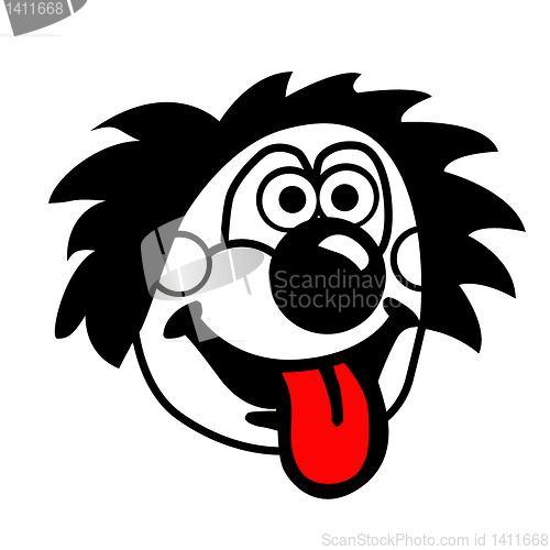 Image of vector silhouette clown on white background