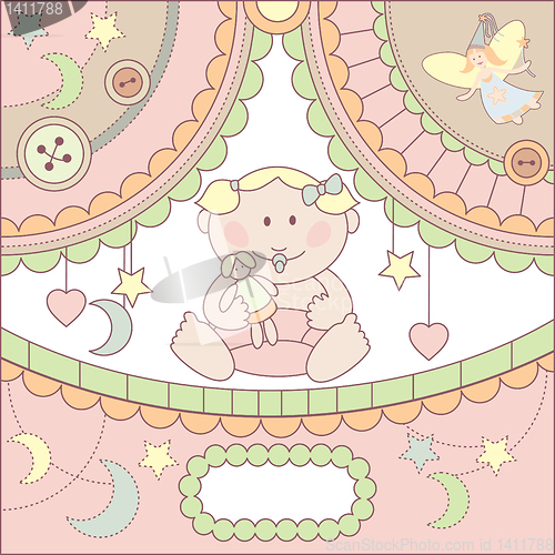 Image of vector cute baby card