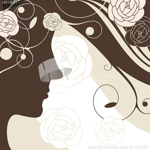 Image of girl vector background