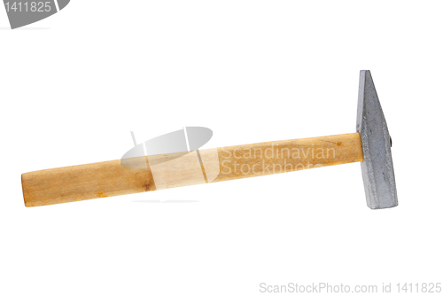 Image of Hammer with the wooden handle.