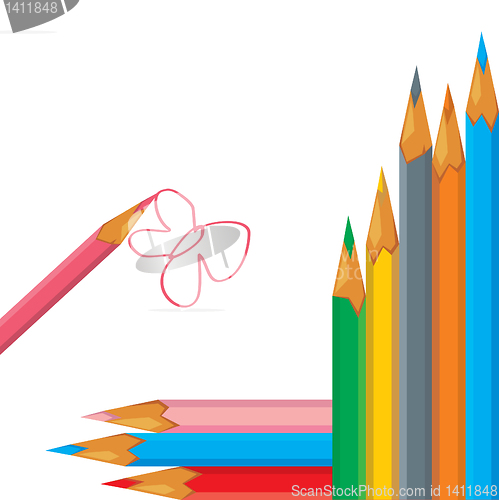 Image of card with coloful pencils