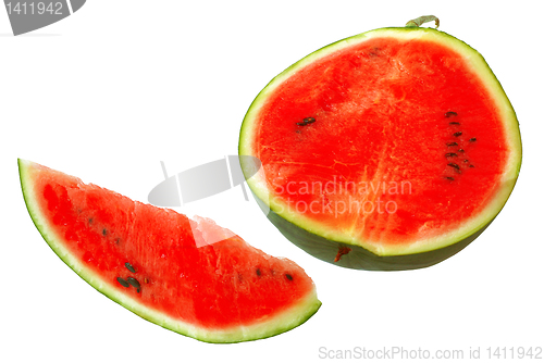Image of Watermelon and a piece of watermelon.