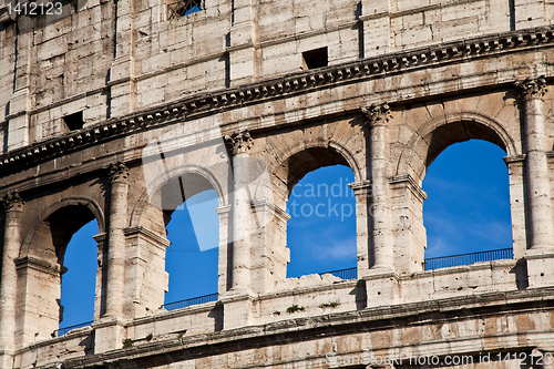 Image of Colosseum with blue sky