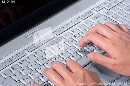 Image of hand laptop