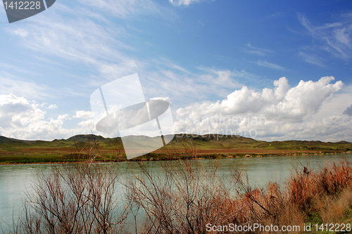 Image of landscape river and cloudy sky