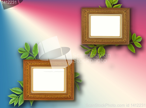 Image of frames on color background