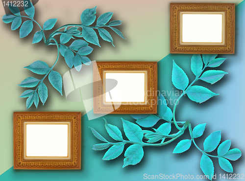 Image of frames on color background