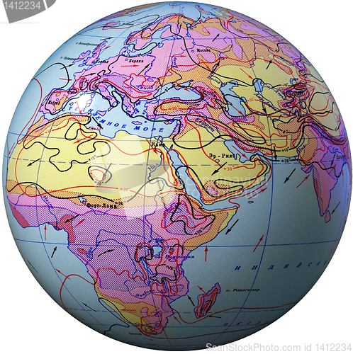 Image of globe isolated - Climate map of the world