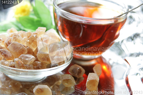 Image of brown sugar with tea