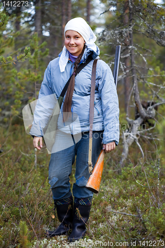 Image of The young girl went on the hunt