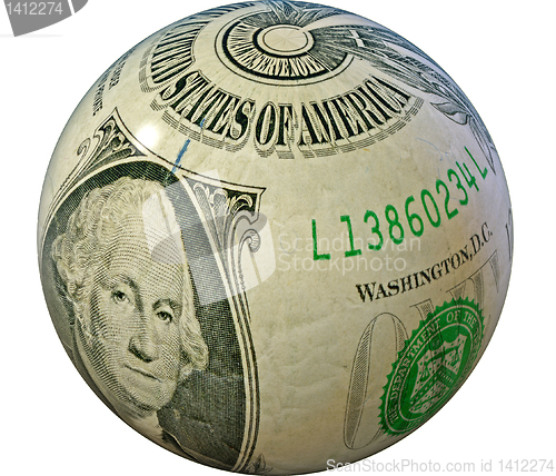 Image of concept - Globe made of dollar banknotes