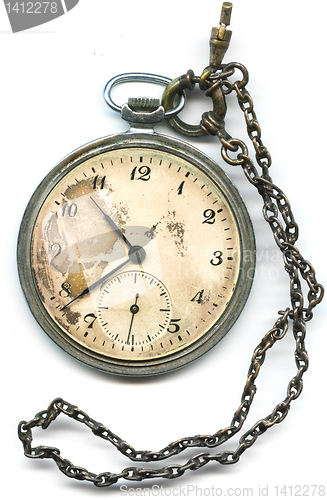 Image of old  pocket watch with chain