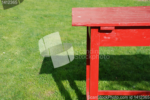 Image of Red self made table 