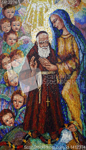 Image of Saint Leopold Mandic with Blessed Virgin Mary