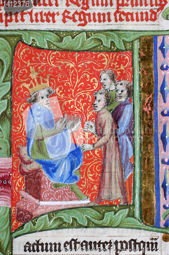 Image of Close up of old Holy Bible book