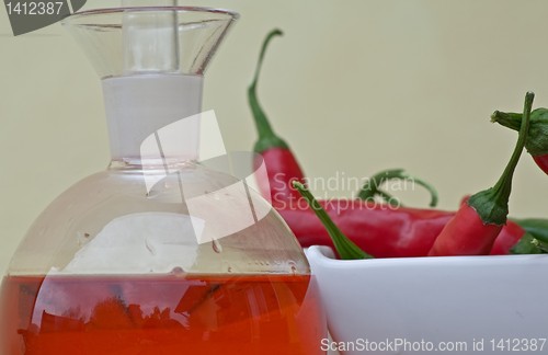 Image of Chilli peppers and spicy oil