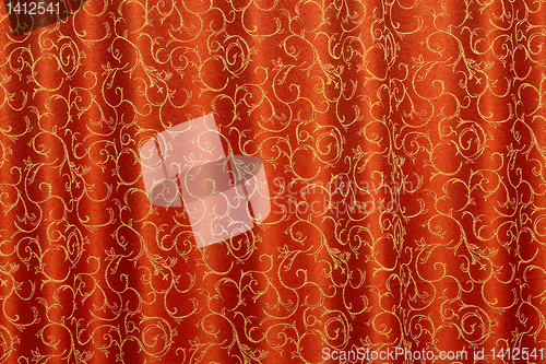 Image of floral  red curtain as background