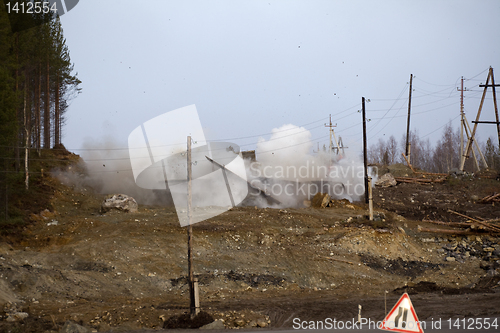 Image of Blasting operations in the construction of roads