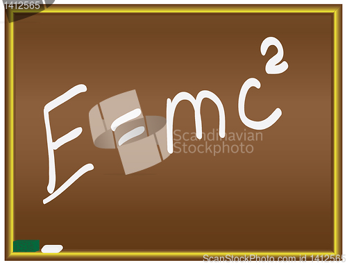 Image of Einstein formula on a chalkboard