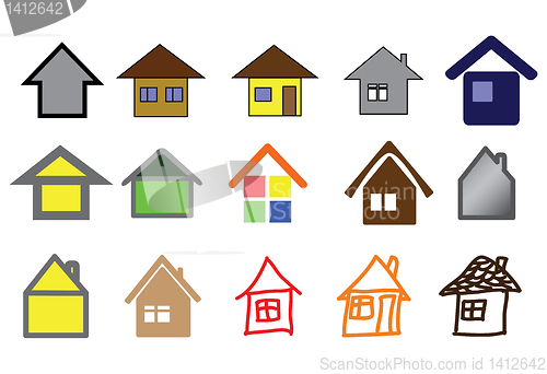 Image of set of home icons illustration