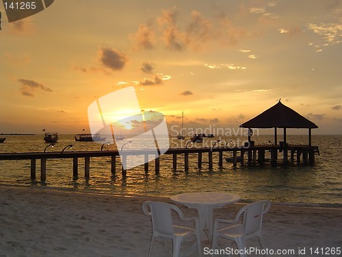 Image of beach in sunset