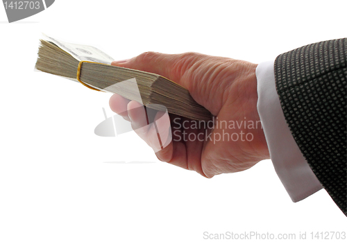Image of hand giving money