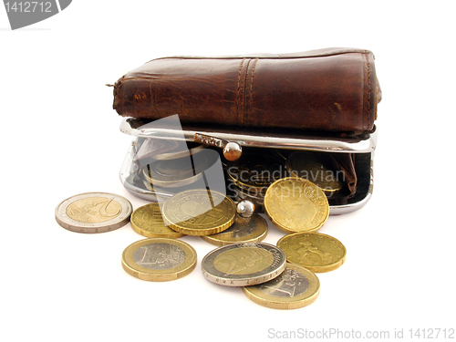 Image of purse with eurocents