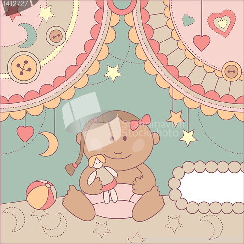 Image of vector cute baby card