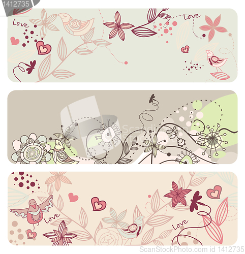 Image of cute vector floral banners