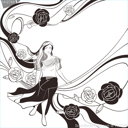 Image of black and white romantic card