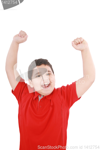 Image of Portrait of happy child isolated on white background 