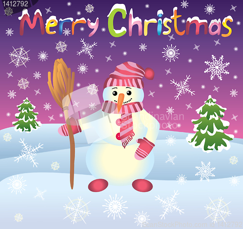 Image of card with snowman