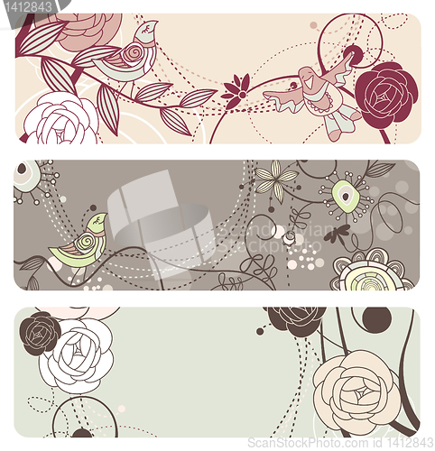 Image of cute vector floral banners