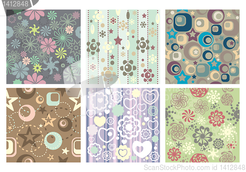 Image of collection of cute seamless wallpaper