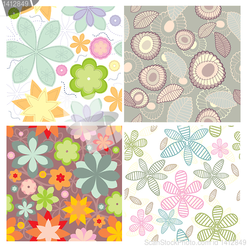 Image of collection of cute seamless wallpaper