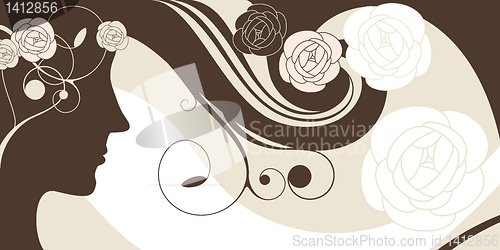 Image of girl vector background