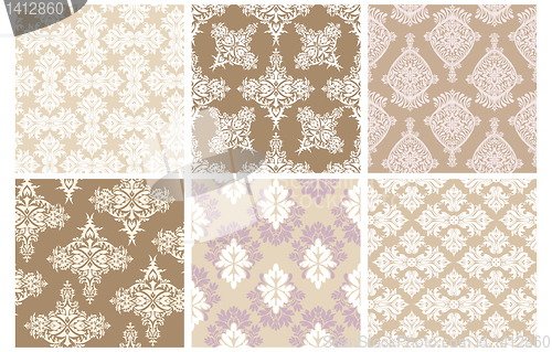 Image of seamless damask wallpaper