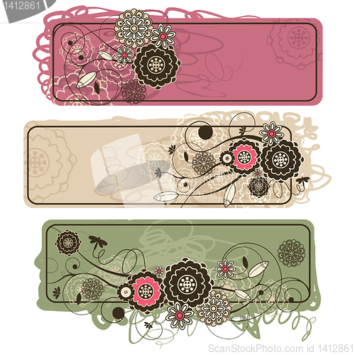 Image of abstract cute horizontal floral banners