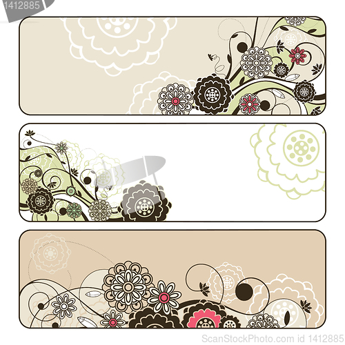 Image of abstract cute horizontal floral banners