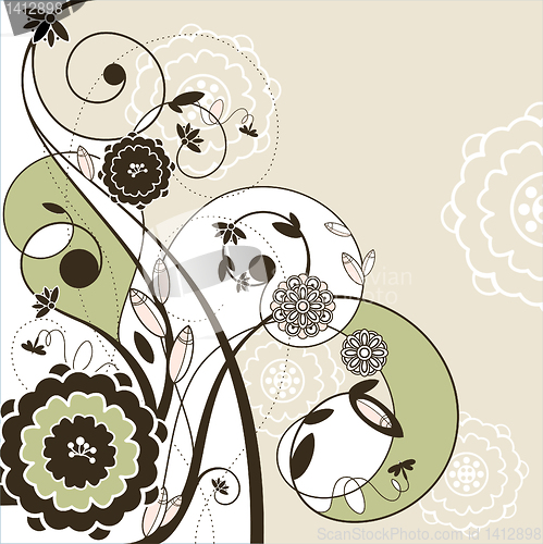 Image of cute romantic card with flowers