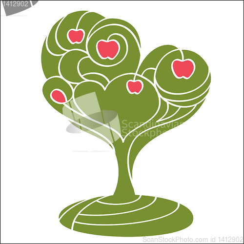 Image of abstract tree with apples