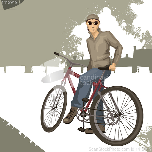 Image of young man on a bicycle