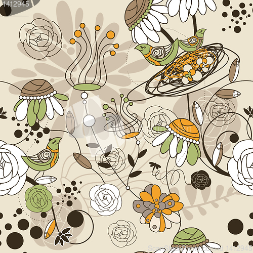 Image of seamless cute floral background