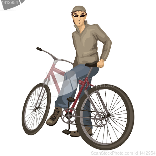 Image of young man on a bicycle