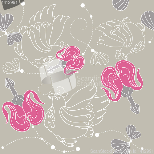 Image of abstract seamless floral background