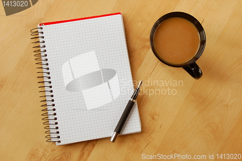 Image of business still life with copyspace