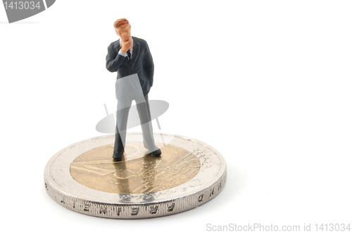 Image of business man and money isolated 