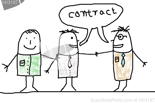 Image of handshake and business man